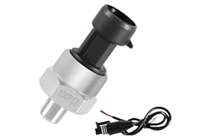 FUSCH 100 PSI Pressure Transducer Sensor with Connector Harness, 1/8"NPT Thread Stainless Steel Pressure Transmitter for Oil Fuel Water Air