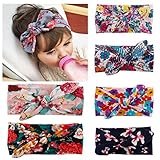 Quest Sweet Baby Girl Multicolor Hair Hoops Headbands,Solid Bunny Ears,Bow Headbands(5-8 Pack )