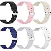 6-Pack Compatible with FITVII HM08 HM58/ for iTech Active 3 /Amzhero-Runfit D26 / Virozis P67 / GADIXY G301 /RLQA Band 2/ KALOC Smart Watch Fitness Tracker Bands, 16mm Soft Silicone Adjustable Wristband Straps Replacement Bands