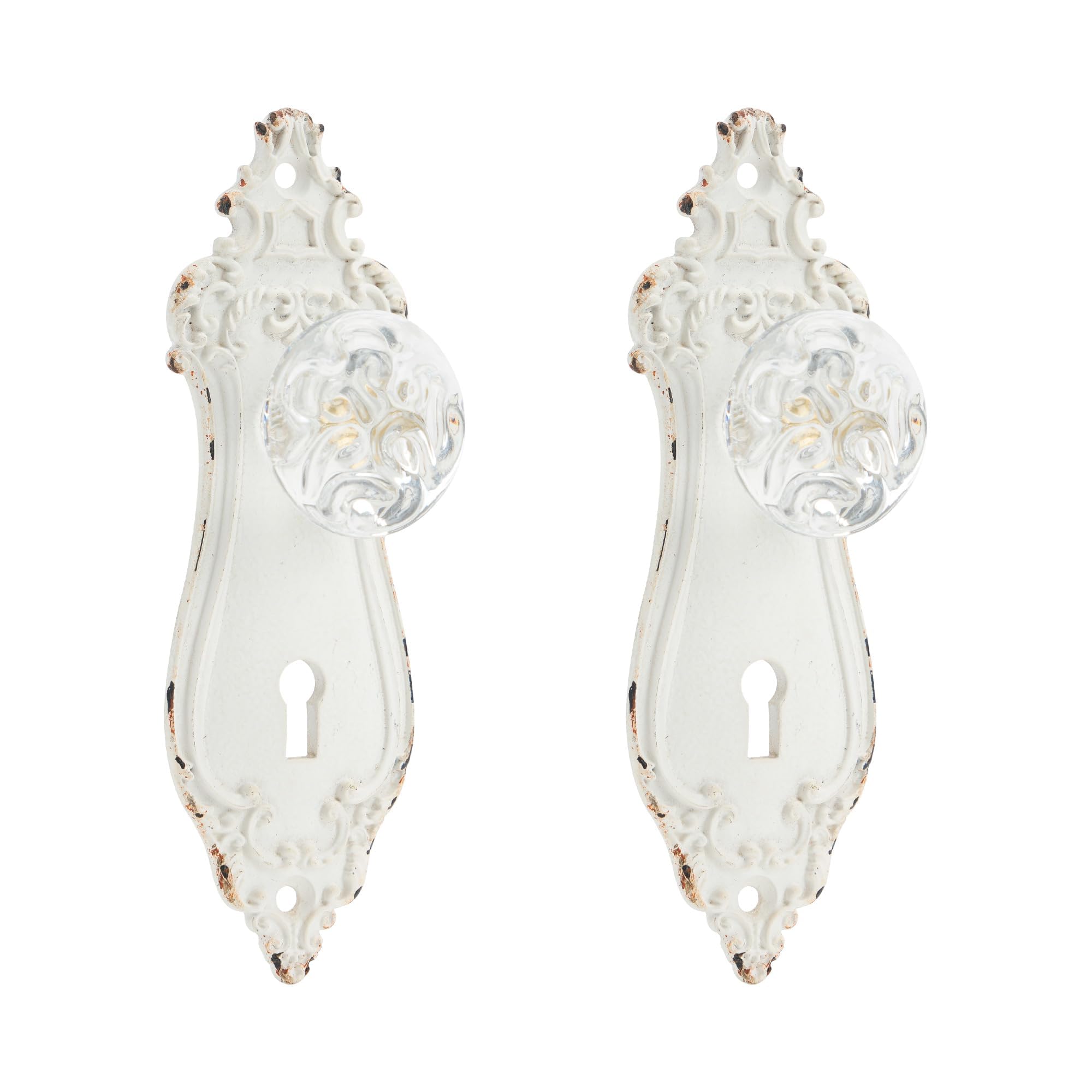 Photo 1 of SOFFEE DESIGN 2pcs Vintage Cabinet Pulls Dresser Drawer Knobs, Distressed Closet Handles with Clear Resin Knob - White
