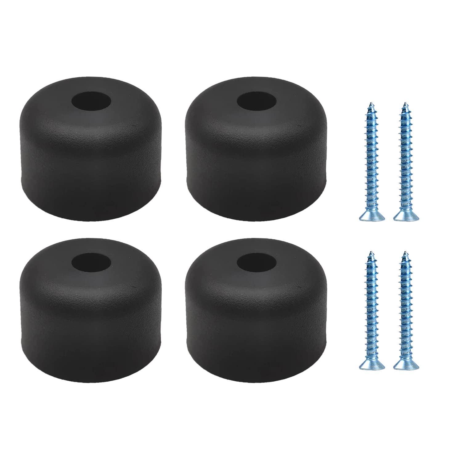 Panexf Furniture Legs Round 4 PCS Black Plastic Chair Feet Protectors Ø 50 x H 30 mm Sofa Feet Pads with 4 PCS Screws