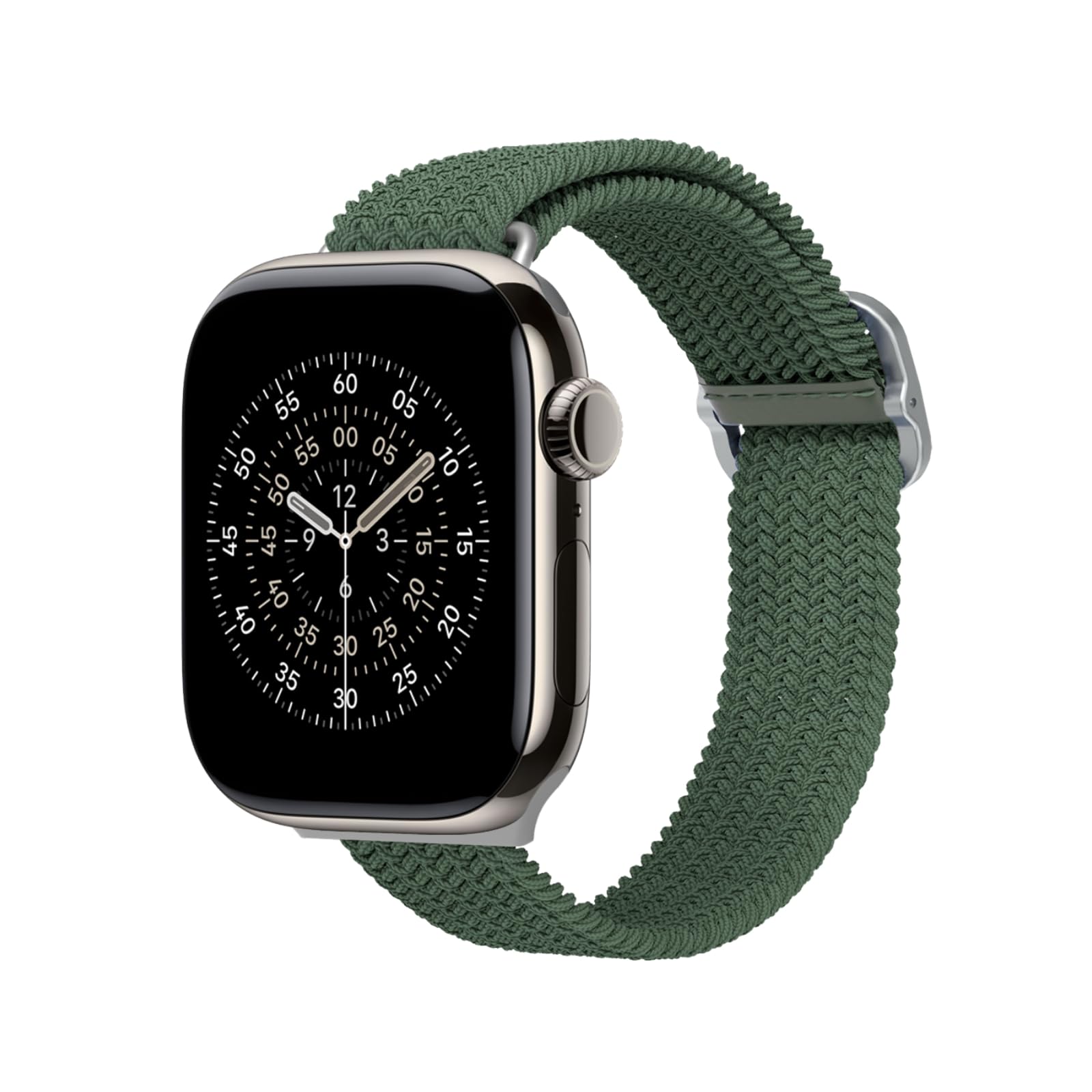 RHINOSHIELD Braided Band for Apple Watch Series 11/10 (42mm) + Series 9/8 / 7 (41mm) + Series 6/5 / 4 / SE3 / SE2 / SE (40mm) + Series 3/2 / 1 (38mm) | Soft and Stretchy Strap - Green