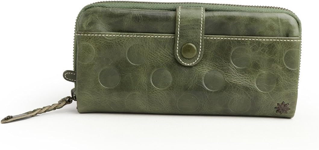Amazon ラフラフ Laugh Rough ドット 型押し ラウンドファスナー 長財布 レディース グリーン Laugh Rough ラフラフ 財布