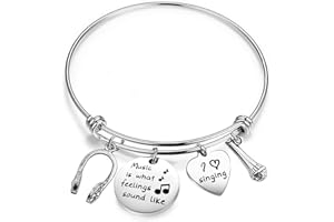 Gzrlyf Singing Bracelet Singer Charm Jewelry Music Is What Feelings Sound Like Jewelry Music Teacher Gift