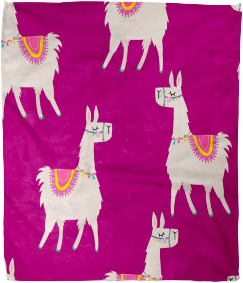 Emvency 50" x 60" Super Soft Throw Blanket Lama with