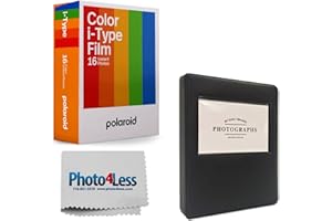 Polaroid Color Instant Film for i-Type - Double Pack (16 Sheets) + Black Album for Polaroid Film