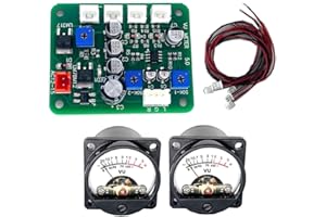 KoiLykke 35mm VU Meter Kit with Adjustable Backlight, DIY Audio Level Indicator for Stereo Preamps, Phone, and Computer Sound