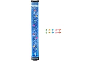 Uargd Sensory Bubble Tube Lamp, 3.3 ft Aquarium Light with Floating Fish & 16 Color Options, Remote-Controlled Calming Lamp f