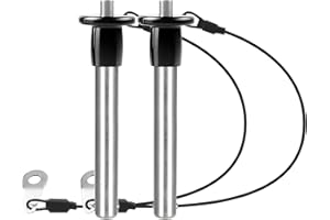 VXCICC 2 Pack 304 Stainless Steel Quick Release Pin 0.39 Inch Diameter Ball Locking Pin with Push Button Round Handle Lanyard Usable Length 2" (10mm x 51mm)