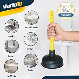 (Set of 2) Mario10 Rubber Sink Plunger 4.52in 5.51in Heavy Duty Unblocker view 4