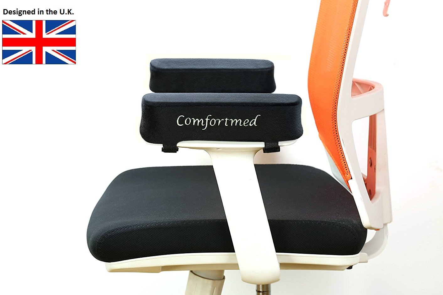 Comfortmed UK Chair arm pad Thick (25x10x5cm) Memory Foam Replacement