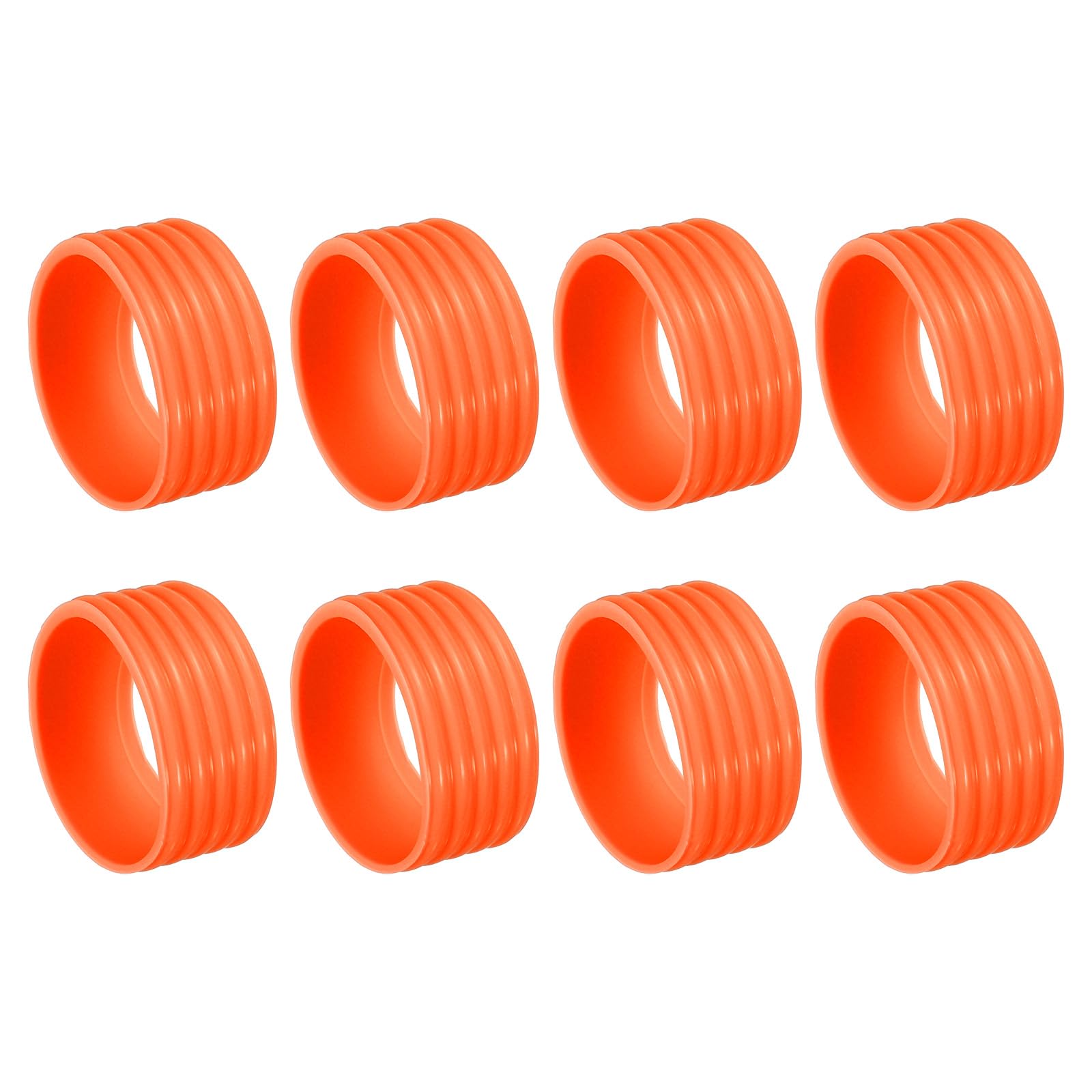 PATIKIL Badminton Racket Handle Grip Ring, 8 Pack Racquet Fix Ring Grip Band Rubber Ring Non-Slip Absorbent Overgrip in Place, Orange