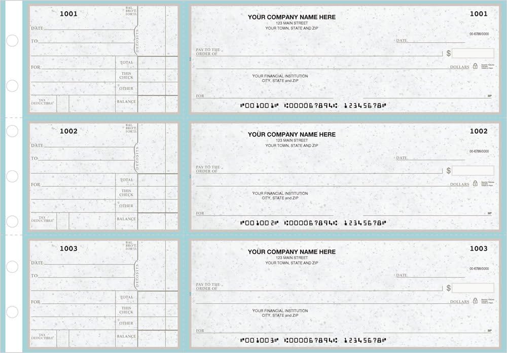 General Manual Business Checks, 3 to a Page Blue Multipurpose Checks, 250 Single Checks : Office Products