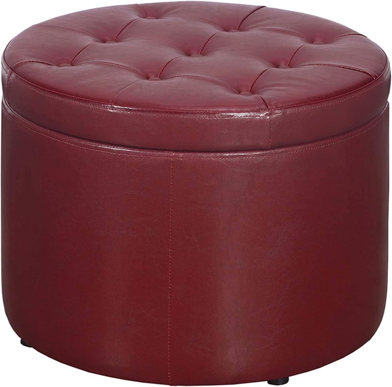 Best faux leather round ottoman