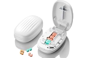 Pill Cutter Splitter for Small and Tiny Pills, 1/2 1/4 Pill Splitter for Small Pills,Vitamins, Tablets in Half or Quarters, A