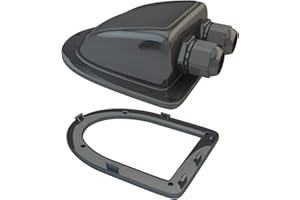 Haoguo ABS Solar Double Cable Entry Gland for All Cable Types 2mm² to 6mm² for Solar Project on RV Camper Van Travel Trailer Boat Cabin-Black