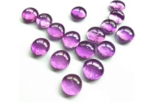 Jane Shop Glass Gems Stone, 1 Lb (1 Pound) Flat Pebbles Marbles for Vase Fillers, Wedding Table Scatter, Aquarium Fillers Decor, Party Decoration, Crystal Rocks (Approx 100 pcs) (Purple)