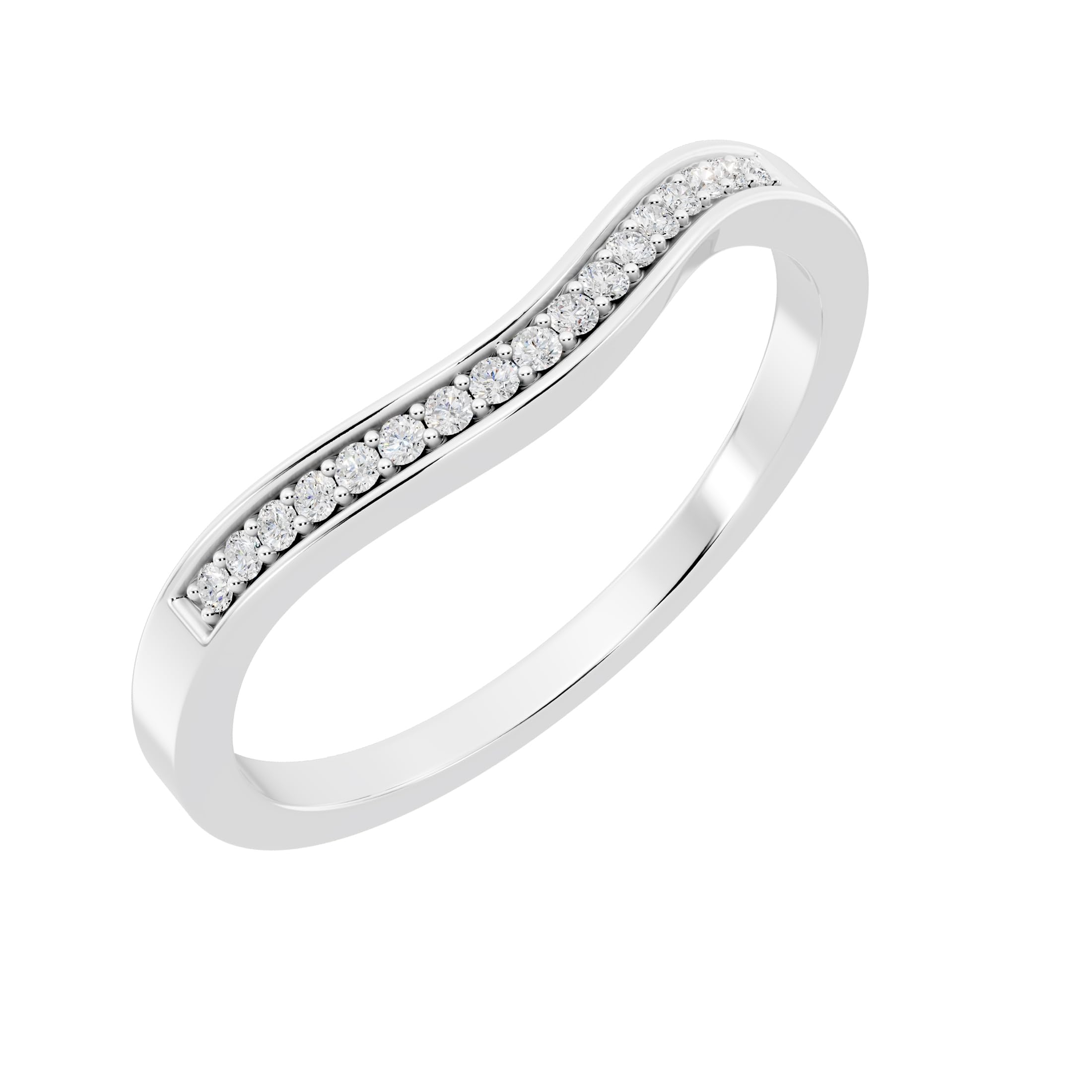 Dazzlingrock Collection 0.10 Carat (ctw) Round White Diamond Ladies Wedding Guard Band Ring 1/10 CT, Sterling Silver