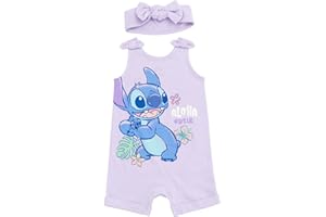Disney Minnie Mouse Winnie the Pooh Lion King Lilo & Stitch Simba Romper and Headband Newborn to Toddler