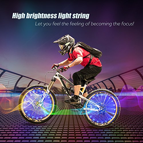 Bodyguard Bike Wheel Lights, Automatic and Manual lighting, Waterproof Bicycle Wheel Light String, Ultra Bright LED (1Pack) with BATTERIES INCLUDED! (pink)