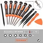 TECKMAN-10-in-1-Torx-Screwdriver-Set-with-T3-T4-T5-T6-T8-T10-Security-Torx-Bit-ESD-TweezersMagnetic-Screwdrivers-Precision-Repair-Kit-for-XboxPS4MacbookComputerDoorbell-Folding-knife