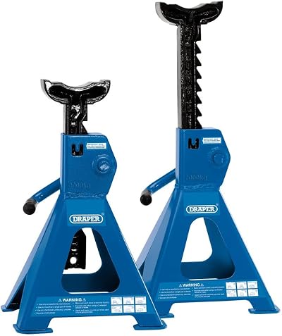 Draper 30878 Ratcheting Axle Stand 2 Tonne Capacity Pair 36mm Saddle
