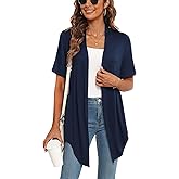 Veryoung Women's 2026 Casual Short Sleeve Cardigan Front Tie Lightweight Summer Casual Open Front Cardigans