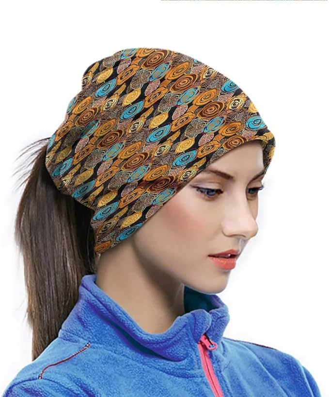 Bandana para la cabeza, diseño floral nostálgico, sin costuras