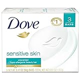 Dove Sensitive Skin Beauty Bar, Unscented, 3