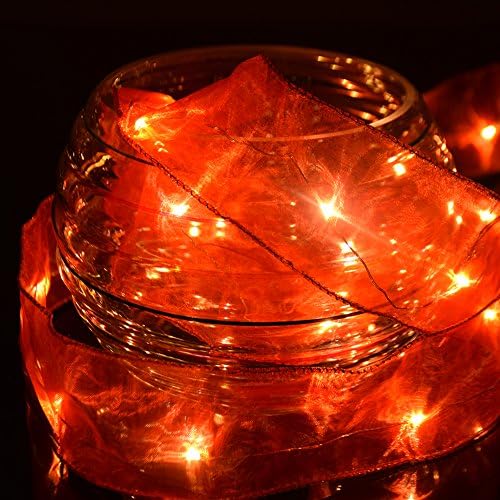 Fowod (3 Pack) 2M 20pcs LED Ribbon String Lights Wire Fairy String Lights Decorate Colorful Rope Lights Powered by Battery for Seasonal/ Christmas Trees/ Holiday/ Wedding/ Party Decoration (Red)