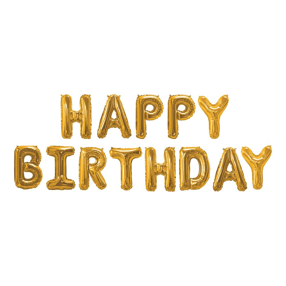 Foil Balloons - Gold - HAPPY BIRTHDAY