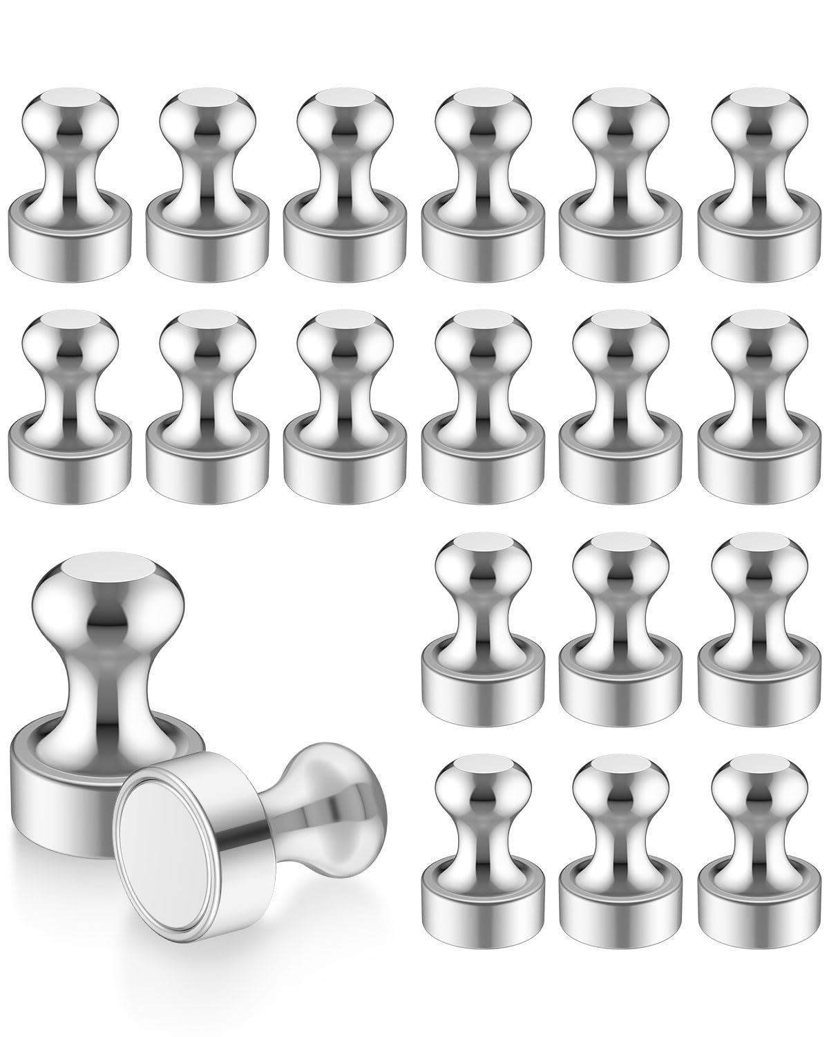 Photo 1 of Uniclife 20 Pcs Magnetic Push Pins Strong Fridge Magnets Push Pin Magnets for Whiteboard Refrigerator Small Metal Map for Home Office School Kitchen