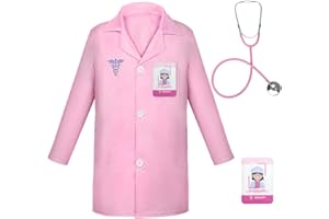 Toy Doctor Kit for Toddler 3-5, Medical Dress up Costume for Kids with Real Stethoscope