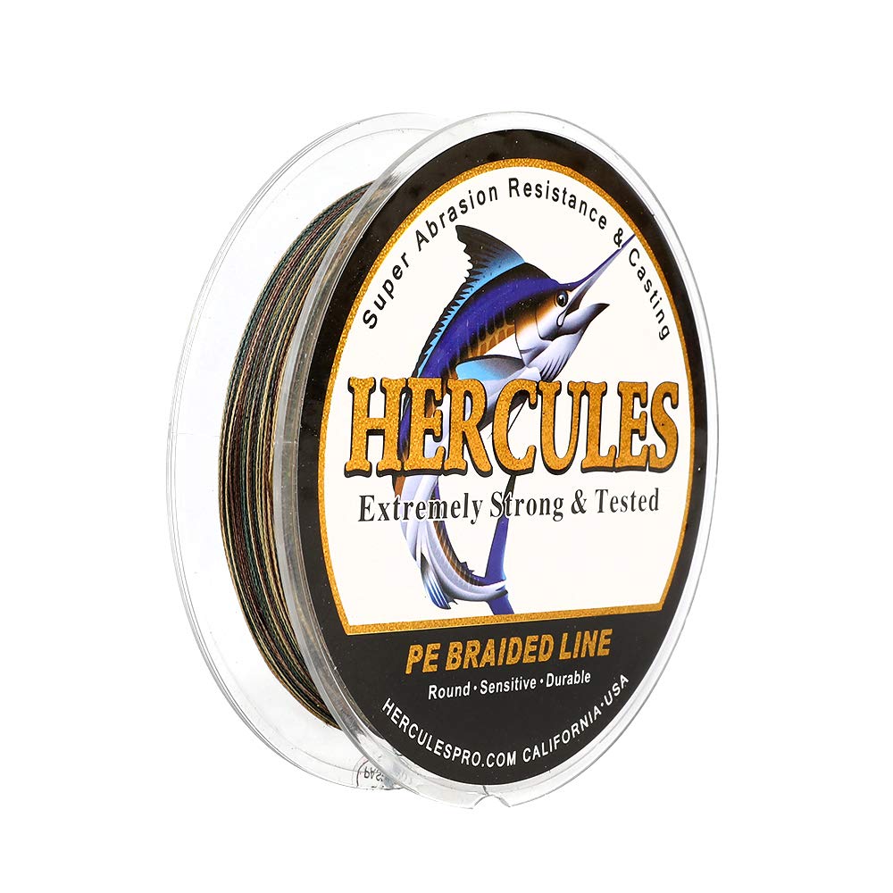 Hercules Super Strong 1000M 1094 Yards Braided Fishing Line 10 LB Test for Saltwater Freshwater PE Braid Fish Lines 4 Strands - Camouflage, 10LB (4.5KG), 0.12MM — image 1