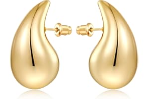MUYAN Waterdrop Earrings for Women,Chunky Gold Silver Drop Earrings Fashion Jewelry Gift