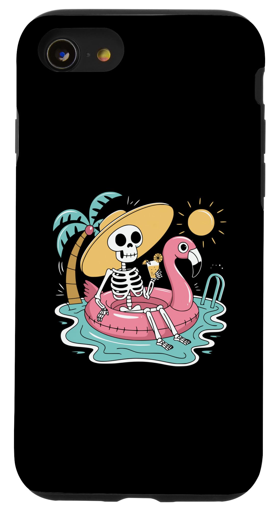 iPhone SE (2020) / 7 / 8 Skeleton Pool Flamingo Case