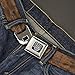 Buckle-Down Seatbelt Belt - Wood Grain3 Horizontal Brown - 1.5