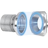 DVC-180 Magnetic Dryer Vent Coupling Connector Kit Easy to Clean Dryer Vent Hose Quick Connector Including a 3.3ft 4" Duct & 2 Clamps