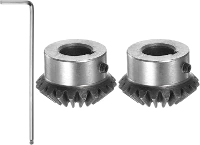 sourcing map 2pcs Bevel Gear 2M 20T 16mm Shaft 1:1 90 Degree Steering Gear 45#