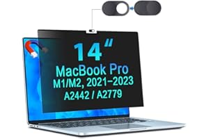 STARY Privacy Screen for MacBook Pro 14" 2021-2023 (A2442/A2779/A2918/A2992,M1/M2/M3) | Magnetic Anti-Glare Blue Light Filter | Matte & Glossy Design