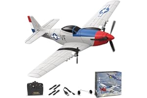 ANBURI RC Plane for Beginners, P51 Remote Control Airplane for Adults, 2.4GHz 3 Channel Fighter Featuring 6 Axis Gyro Stabilizer, Easy to Fly
