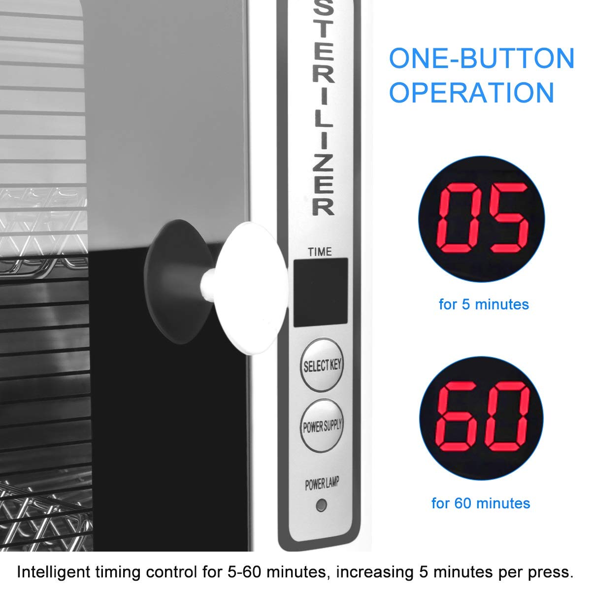 Gimify U.V Disin.fection Cabinet 12L with Timer LED Panel (Normal Temperature) for Barber Salon Nails Personal Care Tools, 5-60 min: Beauty