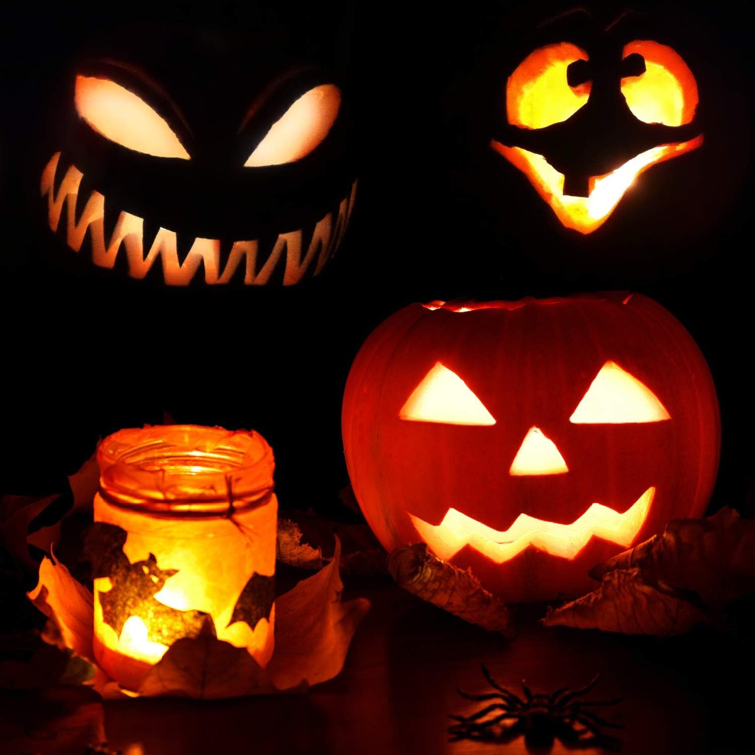 com-four® 2X LED Lights for Halloween, Flashing Pumpkin LED Lights for Hollowed Out and Carved Pumpkins - Image 3