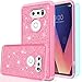 LeYi Compatible for LG V30 / LG V30 Plus/LG V35 ThinQ Case with HD Screen Protector， LeYi Luxury Glitter Bling Cute Girls Women Dual Layer Heavy Duty Phone Case for LG V30 / LG V30 + TP