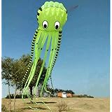 APZ Bumblebee 3D 26ft Ultra Large & Fun Octopus Foil Kite with Handle & Line, Beach Park Outdoor Fun (Yellow)