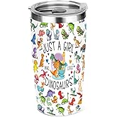 Dinosaur Gifts Cute Dinosaur Accessories Stuff Tumbler Christmas Birthday Gifts for Women Friend Girl Dinosaurs Coffee Mug Stainless Steel Vacuum Insulated Double Wall Travel Cup with Lid 20oz