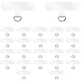 FdcLixuvol 24 Pieces Phone Tether Tab, Clear Cell Phones Lanyard Pads Universal Phone Charm Holder Transparent Lanyard Patch Strap Replacement Part for Most Smartphones, No Adhesive