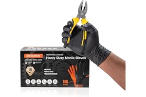 ANBOSON 10 Mil Diamond Textured Nitrile Gloves, Heavy Duty Disposable, Extra Thick, Latex & Powder Free, Chemical and Puncture Resistant, Ideal for Auto Repair, Cleaning, Painting, X-Large