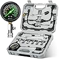 AUTOWN Professional Compression Tester Kit with Fluorescent Gauge – 300 PSI Triple-Scale, 2 Spark Plug Testers, 13-Piece Set 