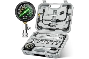AUTOWN Professional Compression Tester Kit with Fluorescent Gauge – 300 PSI Triple-Scale, 2 Spark Plug Testers, 13-Piece Set for Car, Truck, ATV & Small Gas Engines